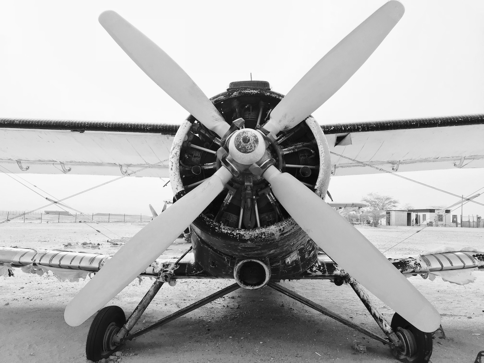Old Russian biplane parked